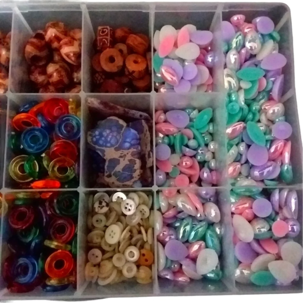 Assortment of Beads/Buttons with Storage Box